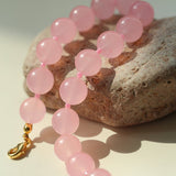 Resort Style Summer Pink Beaded Collarbone Chain - floysun