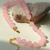 Resort Style Summer Pink Beaded Collarbone Chain - floysun