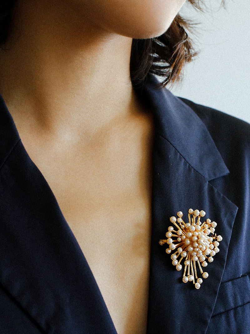 Retro Fashion Pearl Fireworks Brooches - floysun