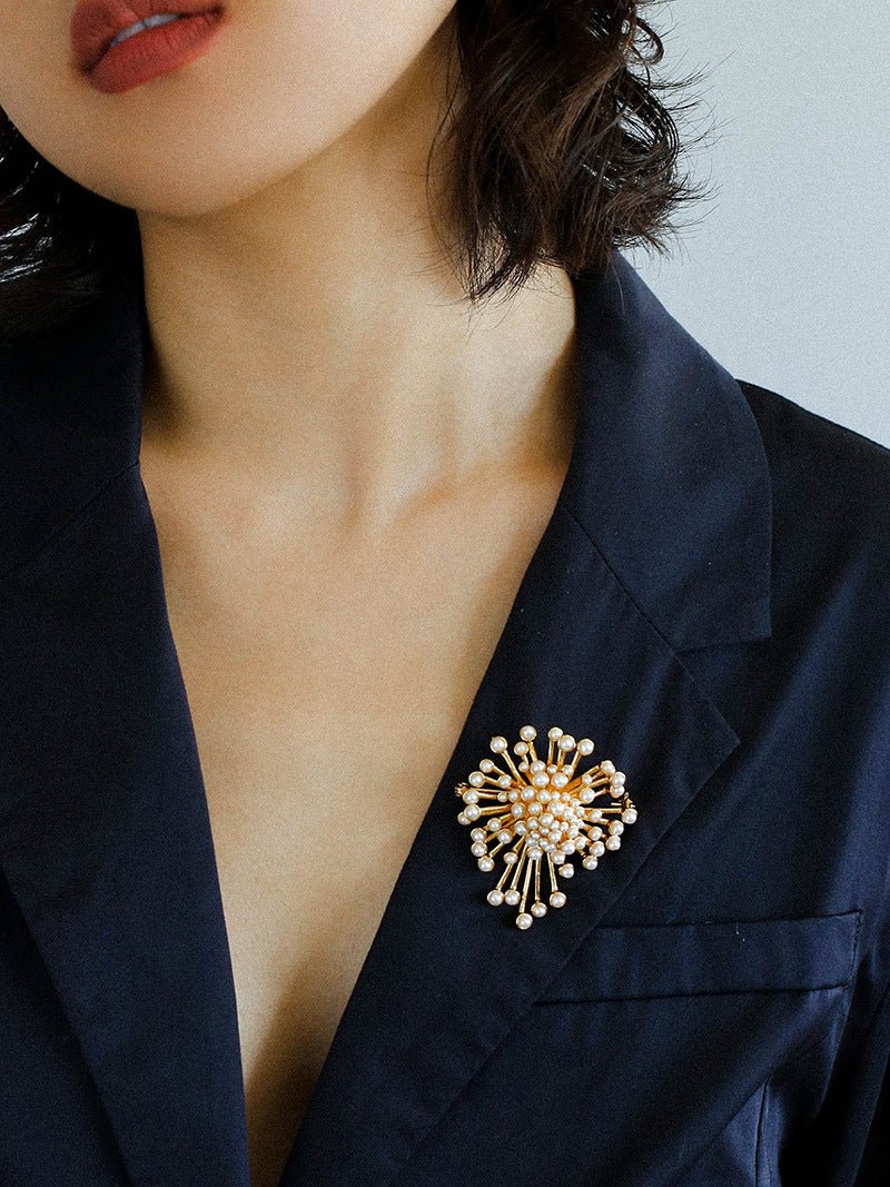 Retro Fashion Pearl Fireworks Brooches - floysun