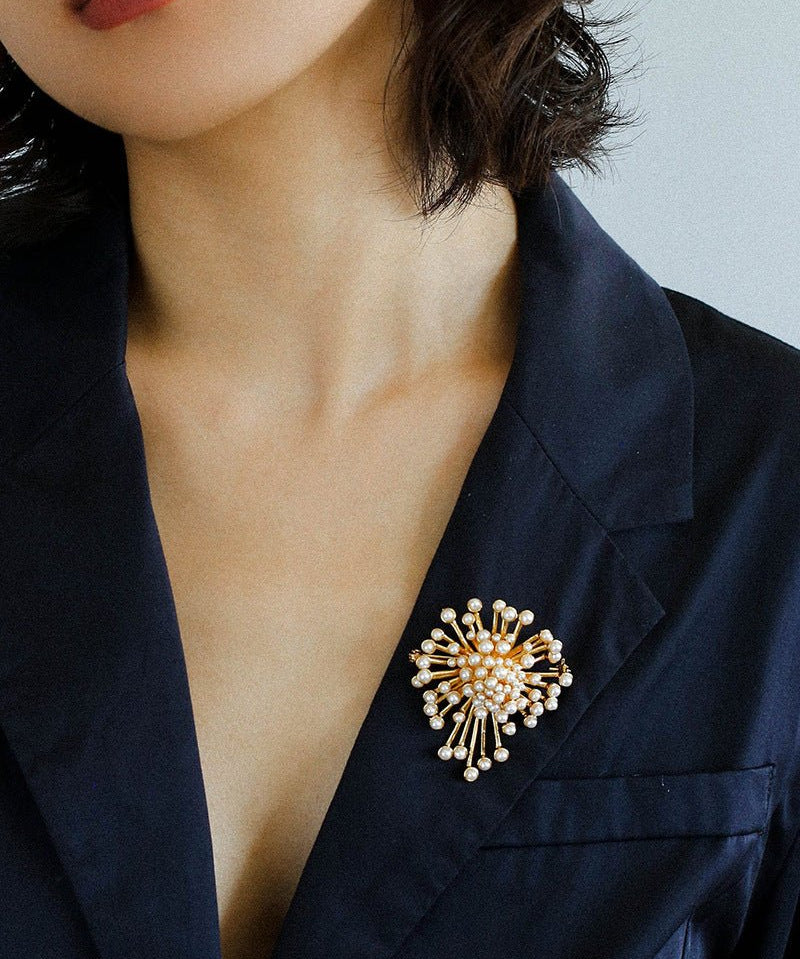 Retro Fashion Pearl Fireworks Brooches - floysun