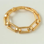 Retro Frosted Gold Square Chain Bracelet - floysun