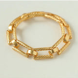 Retro Frosted Gold Square Chain Bracelet - floysun