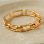 Retro Frosted Gold Square Chain Bracelet - floysun