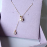 Retro Pull - Through Pearl Pendant Necklace - floysun