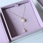 Retro Pull - Through Pearl Pendant Necklace - floysun