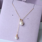 Retro Pull - Through Pearl Pendant Necklace - floysun