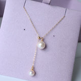 Retro Pull - Through Pearl Pendant Necklace - floysun