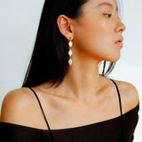 Rhombus Baroque Pearl Long Earrings - floysun