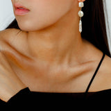 Rhombus Baroque Pearl Long Earrings - floysun