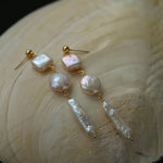 Rhombus Baroque Pearl Long Earrings - floysun