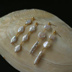 Rhombus Baroque Pearl Long Earrings - floysun