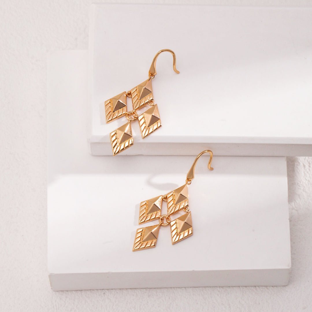 Rhombus Design Drop Earring - floysun