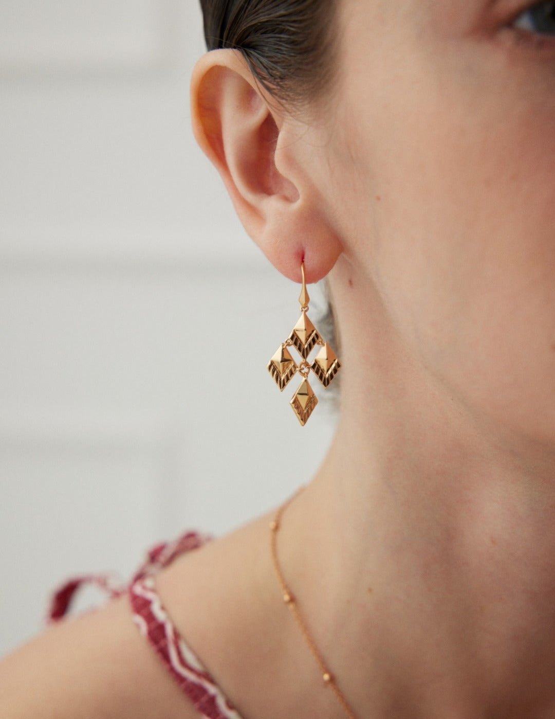 Rhombus Design Drop Earring - floysun