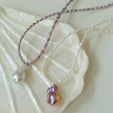 Rice Pearl and Baroque Pearl Pendant Necklace - floysun