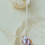 Rice Pearl and Baroque Pearl Pendant Necklace - floysun