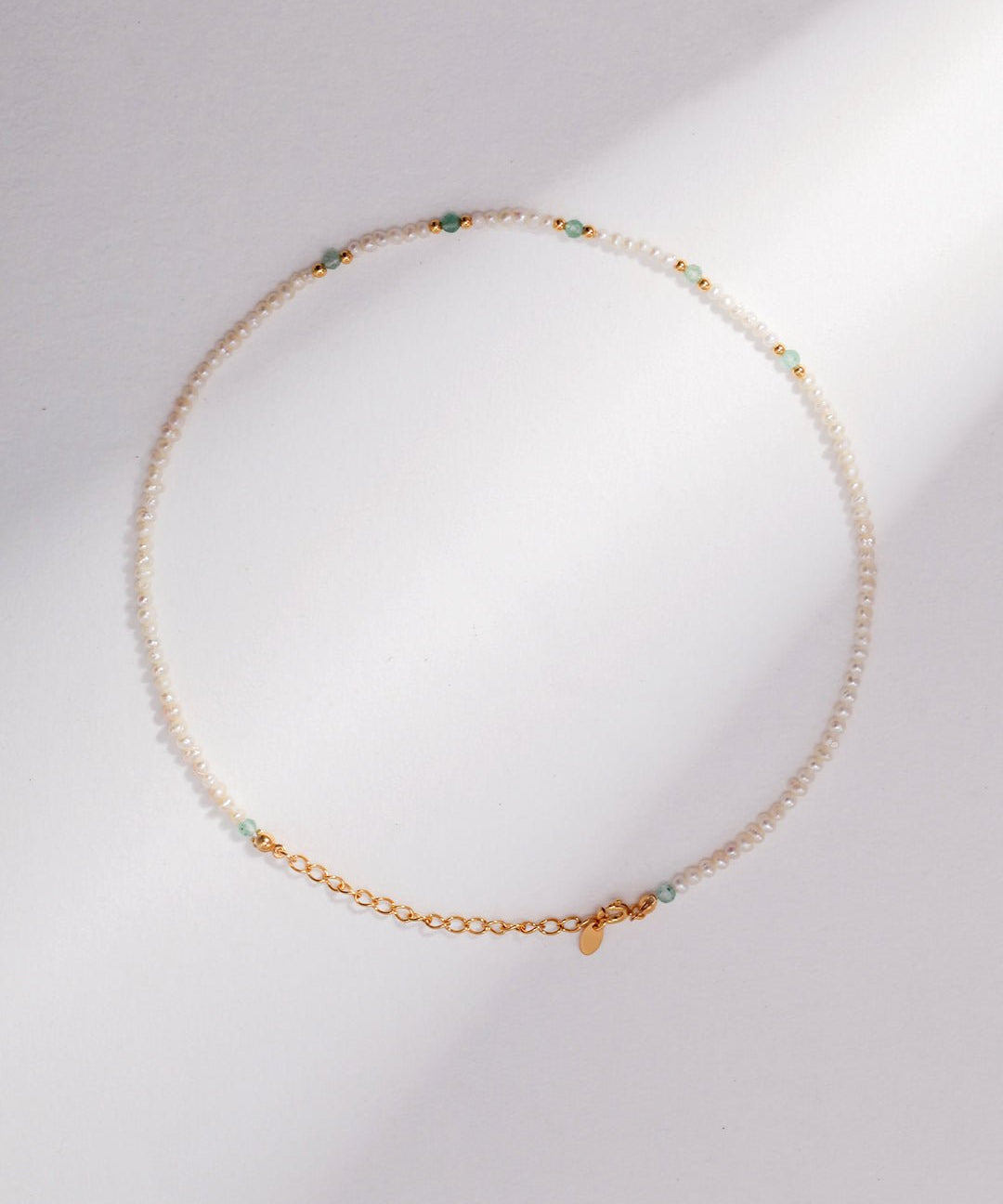 Rice Pearls and Green Strawberry Quartz Intertwined Long Necklace - floysun