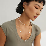 Rice Pearls and Green Strawberry Quartz Intertwined Long Necklace - floysun