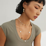 Rice Pearls and Green Strawberry Quartz Intertwined Long Necklace - floysun