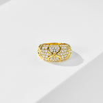 Ripple Pattern Pavé Ring - floysun