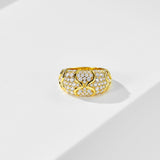 Ripple Pattern Pavé Ring - floysun