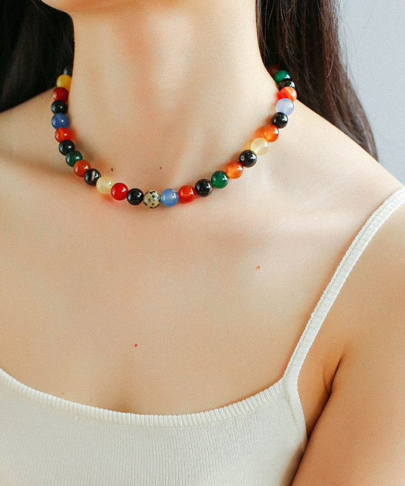 Romantic Universe Dopamine Color Beaded Necklace - floysun