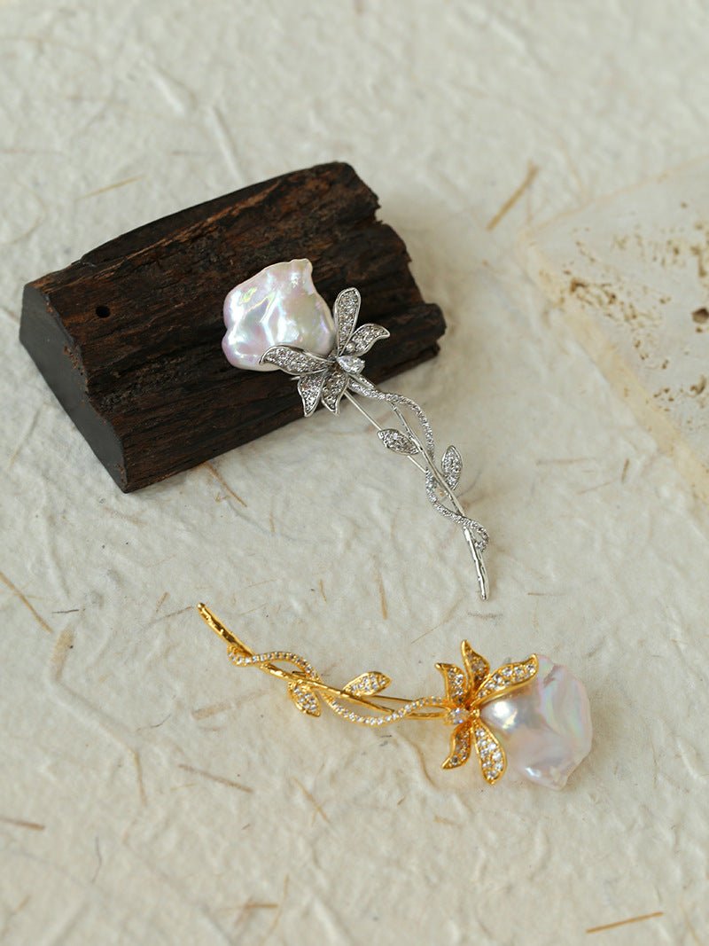 Rose Baroque Pearl Brooches - floysun