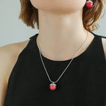 Rose Chalcedony Gemstone Pendant Necklace - floysun