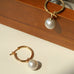 Round Baroque Pearl Drop Hoop Earrings - floysun