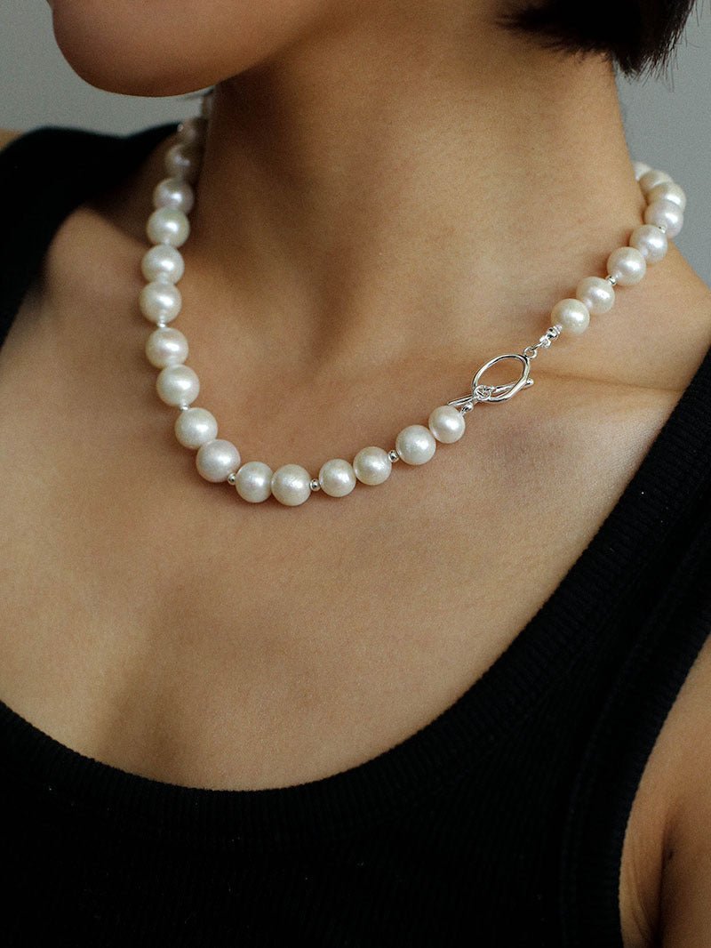 Round Baroque Pearls Beaded Necklace - floysun