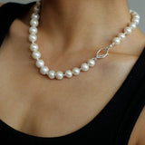 Round Baroque Pearls Beaded Necklace - floysun