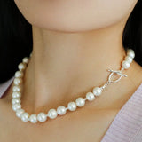 Round Baroque Pearls Beaded Necklace - floysun