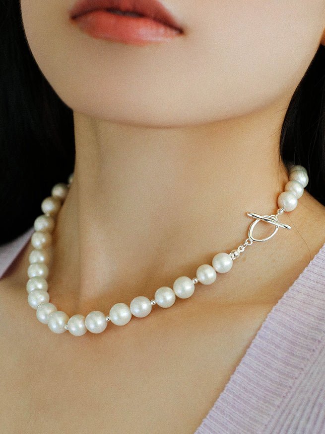 Round Baroque Pearls Beaded Necklace - floysun