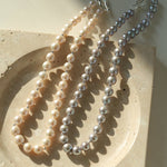 Round Baroque Pearls Beaded Necklace - floysun