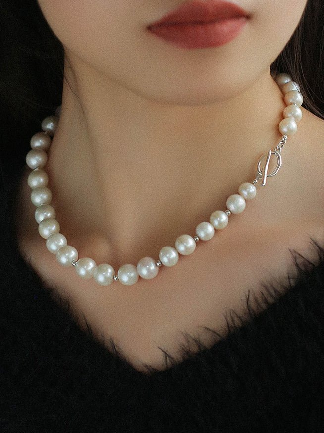 Round Baroque Pearls Beaded Necklace - floysun