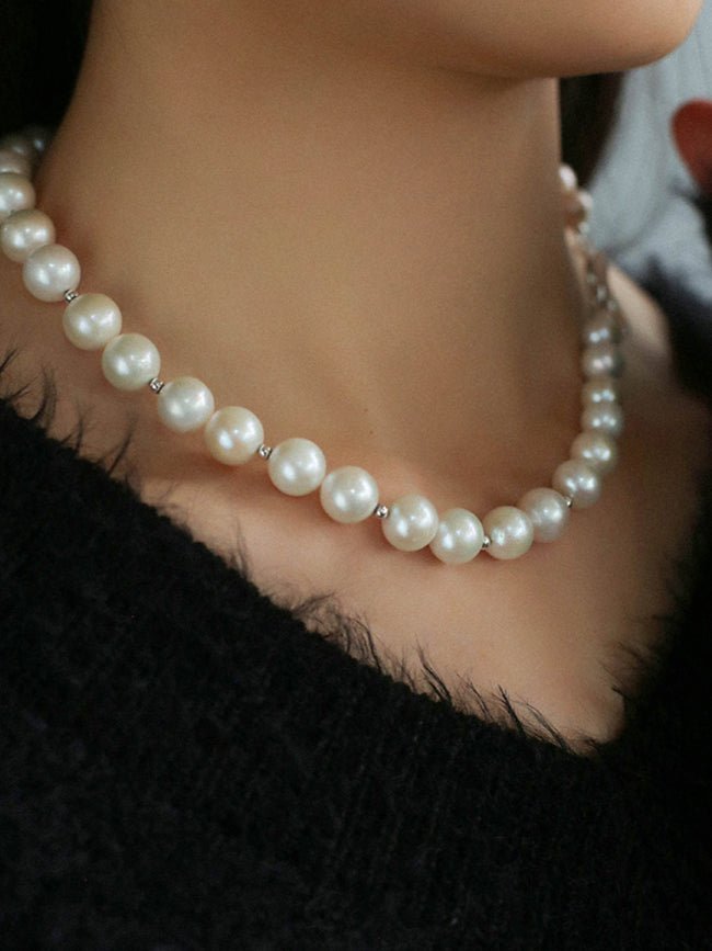 Round Baroque Pearls Beaded Necklace - floysun