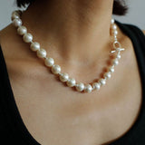 Round Baroque Pearls Beaded Necklace - floysun