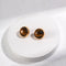 Round Tiger Eye Stone Stud Earrings - floysun