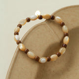 Sandwood Gold Bean Elastic Bead Bracelet Two - Piece Set - floysun