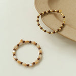 Sandwood Gold Bean Elastic Bead Bracelet Two - Piece Set - floysun