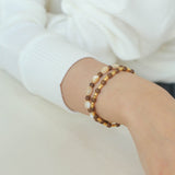 Sandwood Gold Bean Elastic Bead Bracelet Two - Piece Set - floysun