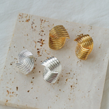 Metallic Striped Texture Twisted Earrings