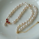 Seiko Ruby Water Drop Pearl Beaded Necklace - floysun