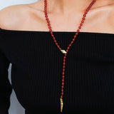 Serpentine Elegance Agate Beaded Necklace - floysun