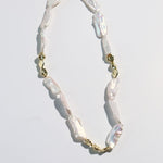 Shattered Silver Splicing Baroque Pearl Necklace - floysun