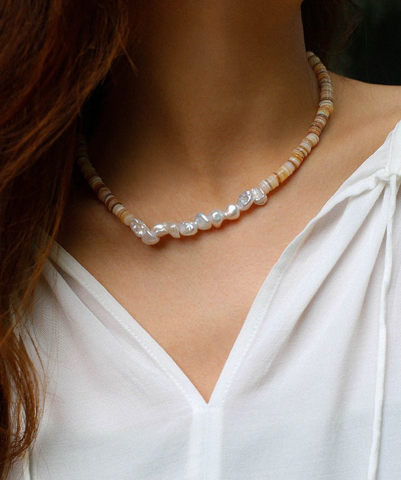 Shell Baroque pearl Necklaces - floysun