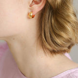 Shell Pattern Metallic Hoop Earrings - floysun