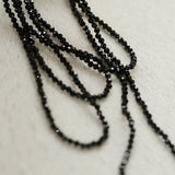 Shimmering Ultra - Long Black Spinel & Baroque Pearl Necklace - floysun