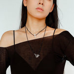 Shimmering Ultra - Long Black Spinel & Baroque Pearl Necklace - floysun