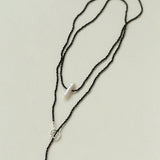 Shimmering Ultra - Long Black Spinel & Baroque Pearl Necklace - floysun